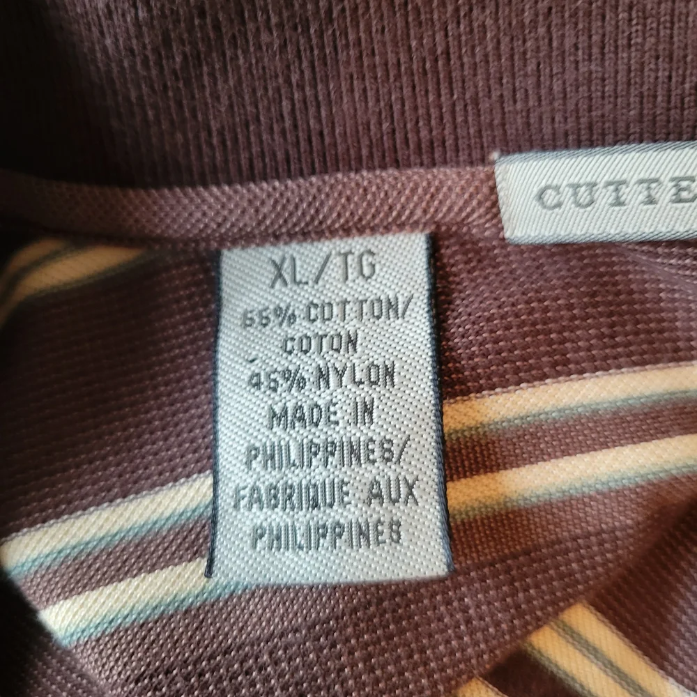 Cutter & Buck Brown and Cream Striped Polo - Picture 7 of 8